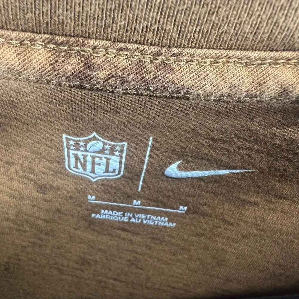 Nike NFL Carolina Panthers Men M‎ Brown Salute To Service Acid Wash Long Sleeve